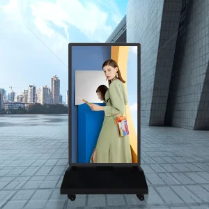 IP66 Waterproof Mobile Double Sided Outdoor LCD Digital Poster Advertising Screen with Wheels 43″