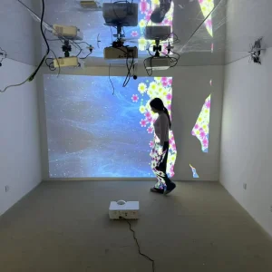 Immersive Indoor Showroom Projection System with Interactive Floor Effects and 100+ Visual Video Modes for Engaging Experiences