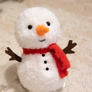 In Stock Cute Christmas Snowman Plush Pillow With Red Scarf Soft Plush Toys Stuffed Animal Toys Vending Machine Plush for Kids
