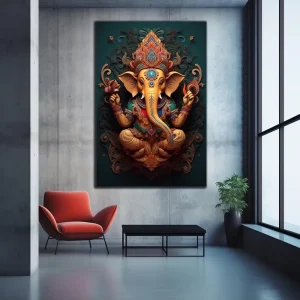 India God Ganesha Abstract Portrait Poster Prints Waterproof Eco-Friendly Canvas Painting Wall Art Pictures Frame Paintings