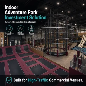 Indoor Adventure Park Slides Climbing Nets Trampoline Area Commercial FEC Bridge Jump Court Soft Landing Seating Steel Frame
