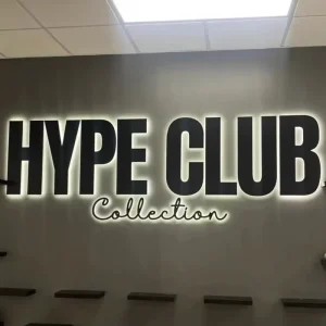 Indoor Building Signs Custom 3D Luminous Logo Letters LED Metal Backlit Sign for Cosmetic Boutique Collection Store