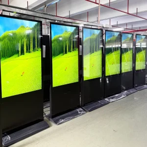 Indoor Floor Standing LCD Advertising Display Digital Signage With Touch Screen 4K Resolution Vertical Display