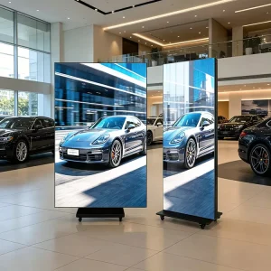 Indoor GOB COB Foldable Digital Sign 640*1920 1280*1920 Tri-Fold LED Poster Display Advertising Screen