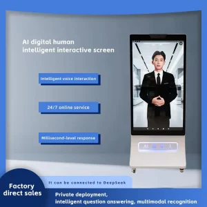 Indoor Interactive AI Digital Human Signage Kiosk with Vertical LCD Advertising Display Touch Screen
