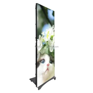 Indoor LED Display Poster Screen 110V~240V AC Moveable P1.53 P1.8 P2 P2.5 Digital LED Advertising Screen Stand Various Sizes