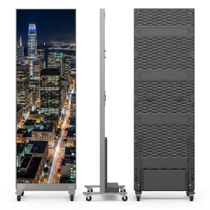 Indoor Mobile LED Poster Board Full Color P1.86 Digital LED Signage Standee for Airport and Exhibition