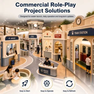 Indoor Playground Design Modular Airport Check In Street Transit Road Counter EN1176 Standard Commercial Venue