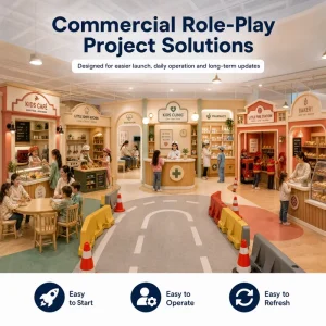 Indoor Playground Hospital Modular Kids Clinic Vet Street Pharmacy Counter Zone ASTM Compliance Ready FEC Project