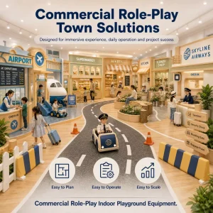 Indoor Playhouse Commercial Check In Counter Road Export Compliance Ready Mall Kids Zone Operator Friendly