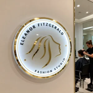 Indoor Store Shop Room Decor Custom Advertising Metal Round 3D Sign Board Gold Shop Store Front Logo Letter Signage for Business