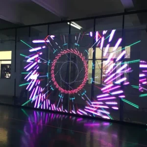 Indoor Thin Panel Holographic Transparent LED Advertising Screen With SDK Support For Animation & Graphics Video Wall
