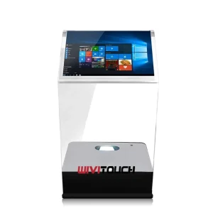 Interactive Digital Podium Holographic Projection Screen Multimedia Kiosk