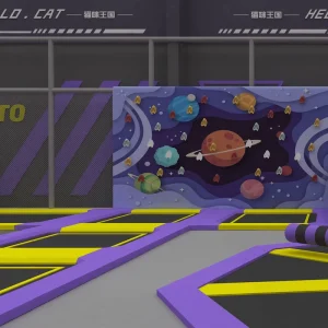 Interactive Indoor Playground Equipment with Protective Net and Digital Sensory Play Systems for Commercial Use