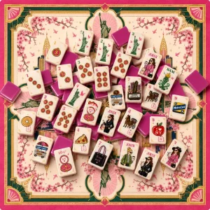 JOYF NewYork City Street Style Mahjong Set 160 Piece American Mahjong Tiles with Fashion Skyline and City Icon Designs