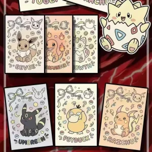 Japanese Cartoon Anime Art Board Collectible Decorative Full Color PVC Painting Card Cartoon Figure Display Square Corners