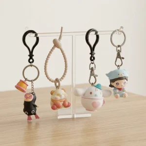 Japanese Style Simple Cute Kitten PVC Flexible Carabiner Keychain Pendant Creative Small Accessories All-match Daily Bag Hanging