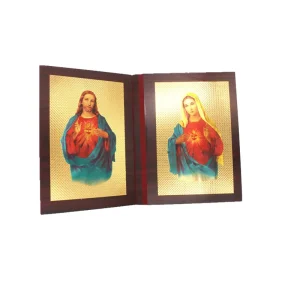 Jesus Icon Wood Craft Virgin Mary Statues Religious Gift Wooden Book Christian Home Decoration Vintage Byzantine Gold Leaf