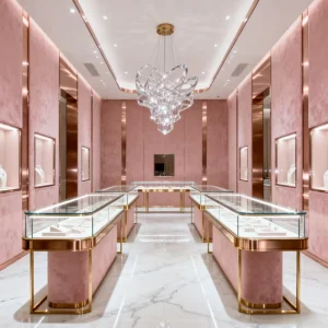 Jewellery Shop Decoration Luxury Retail Interior Design 3D Rendering Graphic Design Mall Hall Eco Friendly Lighting Sourcing