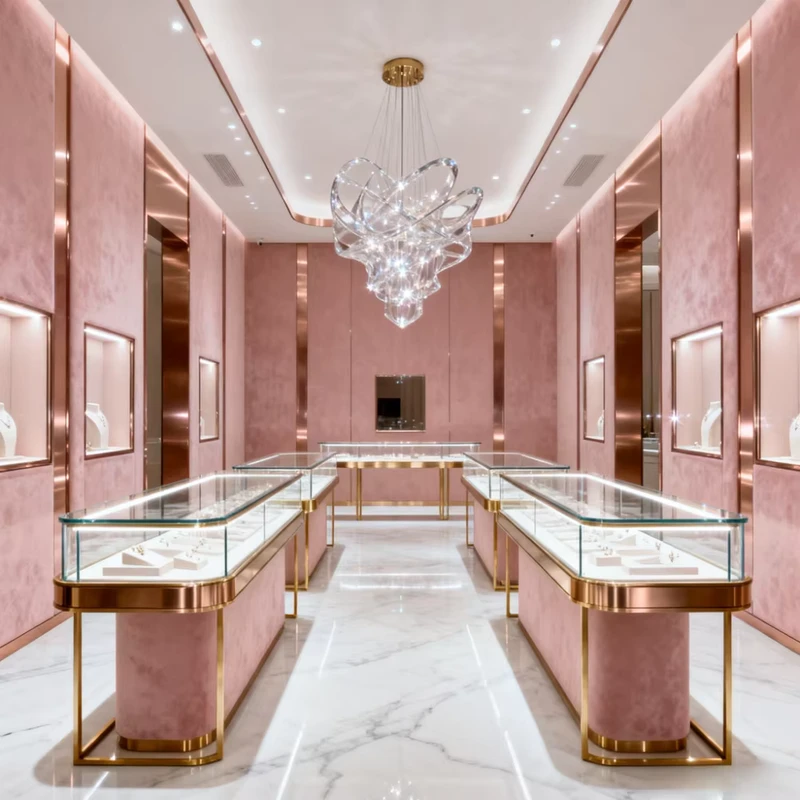 Jewellery Shop Decoration Luxury Retail Interior Design 3D Rendering Graphic Design Mall Hall Eco Friendly Lighting Sourcing