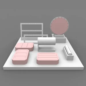 Jewelry Retail Display Stand Matte Lacquered Finish Environmentally Friendly MDF+PU Material Washable Design