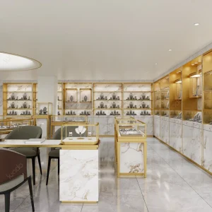 Jewelry Retail Shop Interior Design Decoration Furniture Custom Glass Jewelry Display Cabinet One Stop Store Decoration