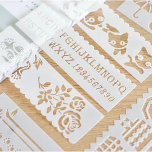 Journal Stencil Sheets Template Plastic Stencils Set for Kids DIY Drawing and Painting