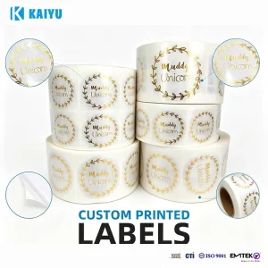 KAIYU Factory Professional Printing Self Adhesive Holographic Waterproof Eco Friendly Scratch Resistant Vinyl Logo
