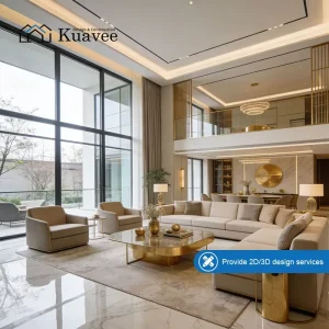KUAVEE One Stop Building Materials Design Solution Villa Project Interior Furniture Design Services 2D Drawing 3D Design Scheme