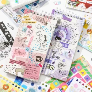 Kawaii Aesthetic Collection Sticker Book DIY Decorative Sticker Set for Journaling & Scrapbooking and Gift Wrapping