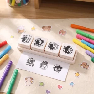 Kawaii Stationary Stamp Cartoon Seal Custom Mood Stamp Journal Stamp Korean Style Japanese Cute Mini Creative
