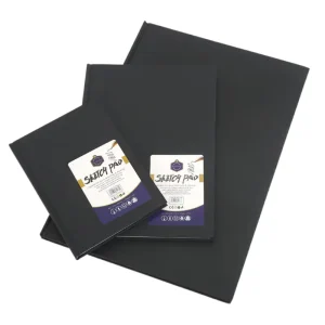 Keep Smiling A3 Hardcover Sketchbook Black Cover 120gsm 56 Pages Sketchbook for Art Sketching and Illustration