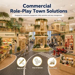 Kids Soft Play Equipment Modular Supermarket Shopping Street Cart Lane Storefront ISO 9001 Quality Managed