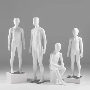Kids Teen Boys Full Body Matte White Mannequin Display Stand