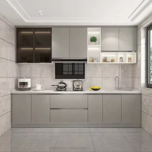 Kitchen Island Wood Veneer Painting Cabinets Modern Kitchen High Glass Melamine Kitchen Cabinet
