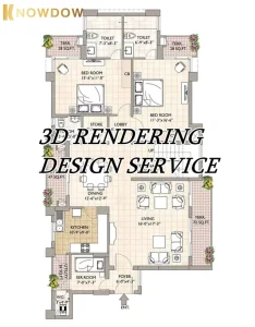 Knowdow Whole House Customization Interior Design Services 3D Render Interior Design CAD Drawing File Interior Decor One stop