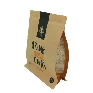 Kraft Paper Packaging Printing Flat Bottom Pouch Customized Size