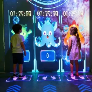 L Shape Immersive Interactive Projection Multiple Game Interact on Wall and Floor Simulator Training Projector Device