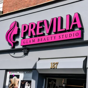 LC Waterproof Channel Letters Acrylic Storefront Sign Illuminated Business Signage 3D Shop Front Display for Salon Spa