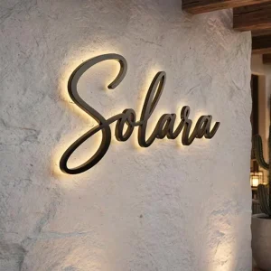 LED Business Logo Sign Illuminated Storefront Sign Office Reception Signage 3D Metal Backlit Sign Branding Sign Display