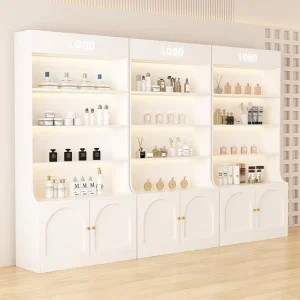 LED Cosmetic Display Stand with Shelves for Retail Stores