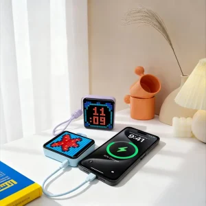 LED Pixel Screen APP Control RGB IDot Matrix Display DIY Text Animation Handheld Mini Power Bank for Travel Party Gift