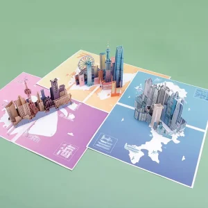 Landmark Building 3D Pop Up Souvenir Greeting Card City Architecture Tourism Custom 3d Pop Up Greeting Card
