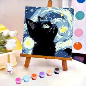 Landscape Flowers Cartoon Anime Digital Oil Painting Set Handmade DIY Square Modern Minimalist Framed Painting