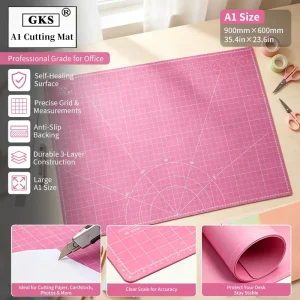 Large A1 90x60cm Self-Healing Cutting Mat Non-Slip Desk Protector Grid Ruler Cutting Pad for Studio Workshop Craft Project Use