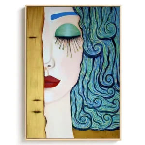Large Abstract Lady Oil Painting on Canvas Hand painted Woman Canvas Wall Art Modern Figure Wall Art for Living Room