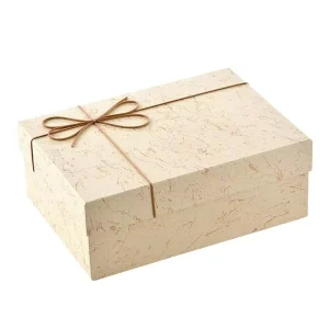 Large Batch Custom Embossed Texture Gift Rigid Box Custom Surface Printing Cotton Rope Hang Tag Gift Box for Wedding Souvenir