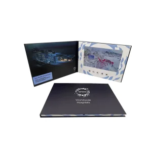 Large Capacity 10 Inch LCD Video Greeting Card Hard Cover Auto Play Digital Video Brochure with Design
