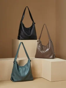 Large Capacity Top Layer Cowhide Leather Hobo Bag Luxury Soft Genuine Leather Shoulder Bag for Women Custom Logo Low MOQ