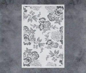Large Floral Wall Stencil for Walls Furniture and Floor Decor Reusable Botanical Wall Stencil 16×24″ for Home Decor